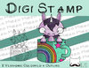 Digitaler Stempel, Digi Stamp Einhorn in der Tasse, 2 Versionen: Outlines, in Farbe