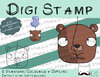 Luftballon-Tier Digi Stamp , 2 Versionen: Outlines, in Farbe