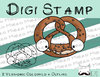 Digitaler Stempel, Digi Stamp Breze, 2 Versionen: Outlines, in Farbe