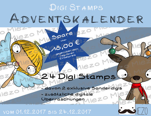 2017 Digi Stamps Adventskalender, 24 Tage jeden Tag ein neuer Digi + weitere digitale Überraschungen