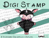 Digitaler Stempel, Digi Stamp Flederhorn, Oster-Einhorn, 2 Versionen: Outlines, in Farbe