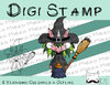 Digitaler Stempel, Digi Stamp Hexenhorn, Oster-Einhorn, 2 Versionen: Outlines, in Farbe