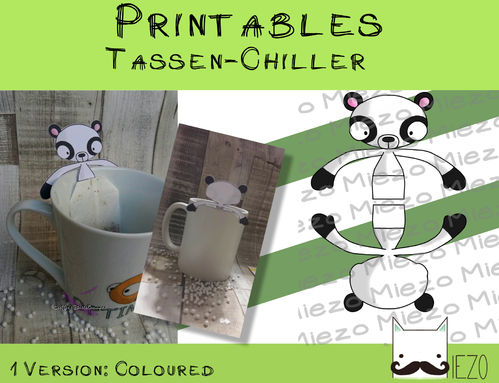 Printables Tassen-Chiller Panda, Teebeutelhalter, 1 Version: bunt