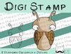 Digitaler Stempel, Digi Stamp Schnecke, 2 Versionen: Outlines, in Farbe
