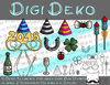 Digi Deko Silvester, Accessoires für Digistamps (2019er-Brille) , je 2 Versionen: Outlines, in Farbe