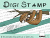 Digitaler Stempel, Digi Stamp Faultier, 2 Versionen: Outlines, in Farbe
