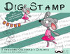 Digitaler Stempel, Digi Stamp Wimpeltier Ballerinamaus, 2 Versionen: Outlines, in Farbe