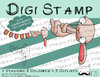 Digitaler Stempel, Digi Stamp Wimpeltier Hase beige, 2 Versionen: Outlines, in Farbe