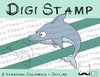 Digitaler Stempel, Digi Stamp Delphin, 2 Versionen: Outlines, in Farbe