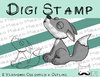 Digitaler Stempel, Digi Stamp Wolf heulend, 2 Versionen: Outlines, in Farbe