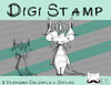 Digitaler Stempel, Digi Stamp Scribble Einhorn, 2 Versionen: Outlines, in "Farbe"
