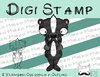 Digitaler Stempel, Digi Stamp Stink(efinger)tier, Stinktier, 2 Versionen: Outlines, in Farbe