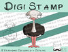 Digitaler Stempel, Digi Stamp Vogelstrauß, 2 Versionen: Outlines, in Farbe