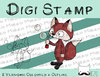 Digitaler Stempel, Digi Stamp Fuchs mit Seifenblasen, 2 Versionen: Outlines, in Farbe