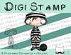 Digitaler Stempel, Digi Stamp Sträfling, 2 Versionen: Outlines, in Farbe