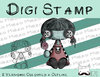 Digitaler Stempel, Digi Stamp Knopfpuppe, 2 Versionen: Outlines, in Farbe