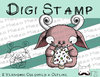 Digitaler Stempel, Digi Stamp Monster mit Tannenbaum-Plätzchen, 2 Versionen: Outlines, in Farbe