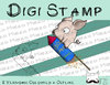 Digitaler Stempel, Digi Stamp Silvesterschweinauf Rakete, 2 Versionen: Outlines, in Farbe