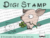 Digitaler Stempel, Digi Stamp Silvesterschwein mit Kleeblatt, 2 Versionen: Outlines, in Farbe