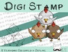Digitaler Stempel, Digi Stamp Hühnchenpyramide, 2 Versionen: Outlines, in Farbe