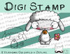 Digitaler Stempel, Digi Stamp Knirps Lamm weiß, 2 Versionen: Outlines, in Farbe