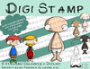 Digitaler Stempel, Digi Stamp Mann zum Gestalten, 2 Versionen: Outlines, in Farbe