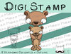 Digitaler Stempel, Digi Stamp Bär mit Kind, 2 Versionen: Outlines, in Farbe
