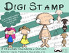 Digitaler Stempel, Digi Stamp Frau zum Gestalten, 2 Versionen: Outlines, in Farbe