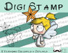 Digitaler Stempel, Digi Stamp Weihnachts-Knirps Engel mit Stern, 2 Versionen: Outlines, in Farbe
