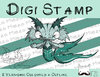 Digitaler Stempel, Digi Stamp Wasserdämon blau, 2 Versionen: Outlines, in Farbe