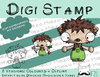 Digitaler Stempel, Digi Stamp Halterli Gärtner-Igel, 2 Versionen: Outlines, in Farbe