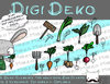Digi Deko Blumen, Accessoires für Digistamps Gärtnern, je 2 Versionen: Outlines, in Farbe