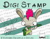 Digitaler Stempel, Digi Stamp Bandhase/Musiker E-Gitarre, 2 Versionen: Outlines, in Farbe