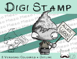 Digitaler Stempel, Digi Stamp Aluhutträger, 2 Versionen: Outlines, in Farbe