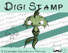 Digitaler Stempel, Digi Stamp Wasserdämon grün, 2 Versionen: Outlines, in Farbe