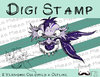 Digitaler Stempel, Digi Stamp Wasserdämon lila, 2 Versionen: Outlines, in Farbe