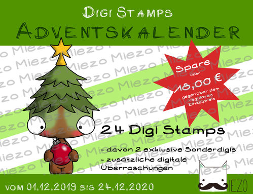 2020 Digi Stamps Adventskalender, 24 Tage jeden Tag ein neuer Digi + weitere digitale Überraschungen