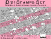 Digi Stamps Set Adventskalenderzahlen Skribbles, 24 Stück je 3 Versionen: Outlines, 2 "in Farbe"