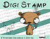 Digitaler Stempel, Digi Stamp Guter Vorsatz: mit Rauchen aufhören, 2 Versionen: Outlines, in Farbe