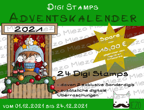 2021 Digi Stamps Adventskalender, 24 Tage jeden Tag ein neuer Digi + weitere digitale Überraschungen