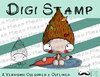 Digitaler Stempel, Digi Stamp Herbsttroll mit Schirm, 2 Versionen: Outlines, in Farbe