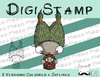 Digitaler Stempel, Digi Stamp Herbsttroll mit Igel, 2 Versionen: Outlines, in Farbe