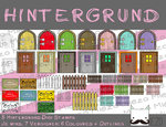 Hintergrund Digi Stamps Wichteltüren und Zäune, 5 Stück, je mind. 7 Versionen: Outlines, 6 in Farbe