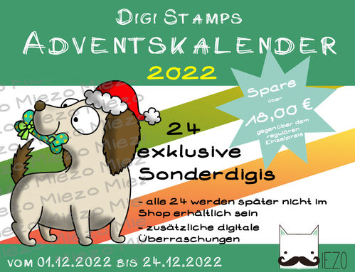 2022 Digi Stamps Adventskalender, 24 Tage jeden Tag ein Sonderdigi + weitere digitale Überraschungen